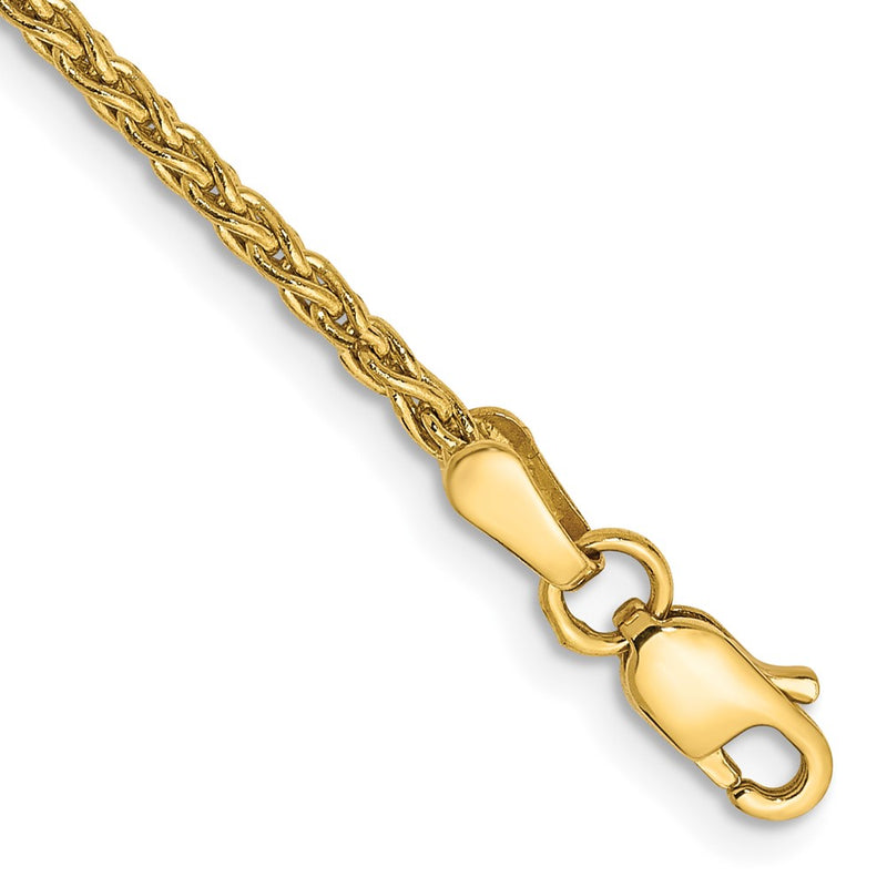 8 Inch 10K Yellow Gold 1.75mm Parisian Wheat Chain Bracelet
