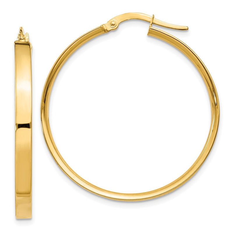 10K Yellow Gold 10K 3mm Xl Hoop Earrings