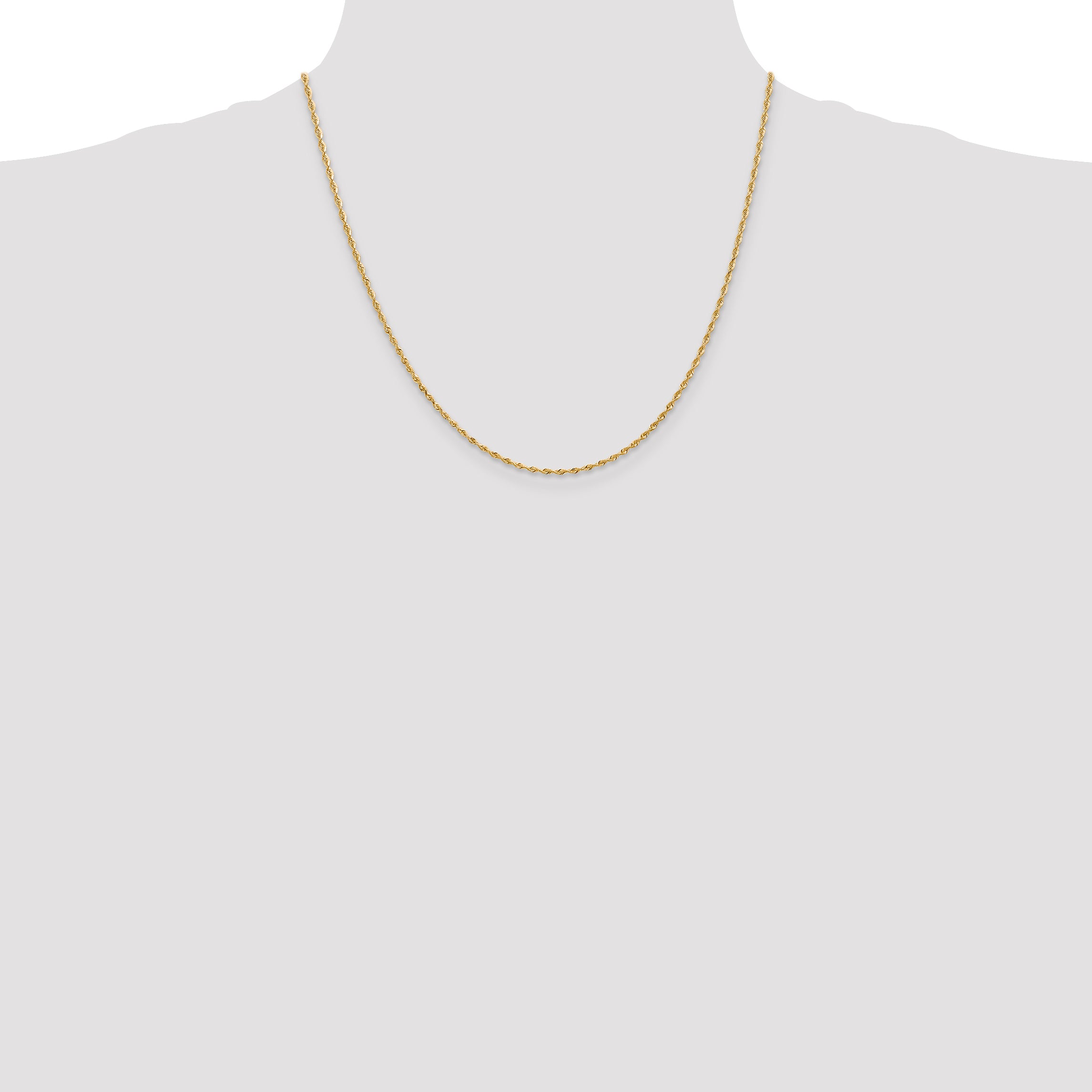 10K Yellow Gold 1.85mm D/C Quadruple Rope Chain