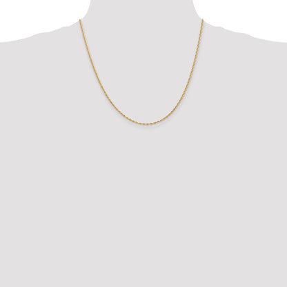 10K Yellow Gold 1.85mm D/C Quadruple Rope Chain