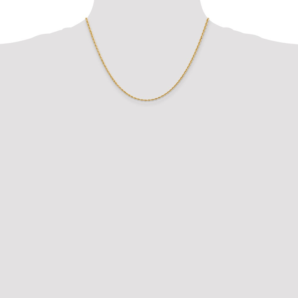 10K Yellow Gold 2mm D/C Quadruple Rope Chain Necklace