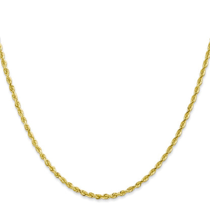 24 Inch 10K Yellow Gold 2.25mm D/C Quadruple Rope Chain Necklace