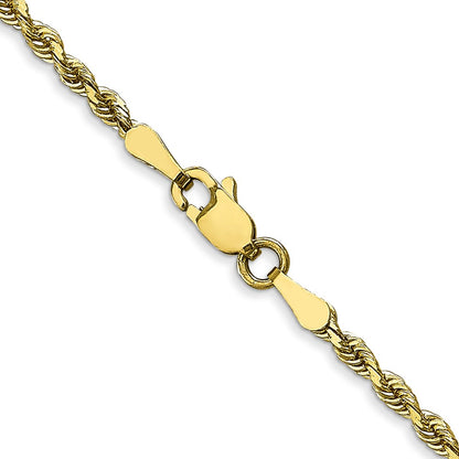 24 Inch 10K Yellow Gold 2.25mm D/C Quadruple Rope Chain Necklace