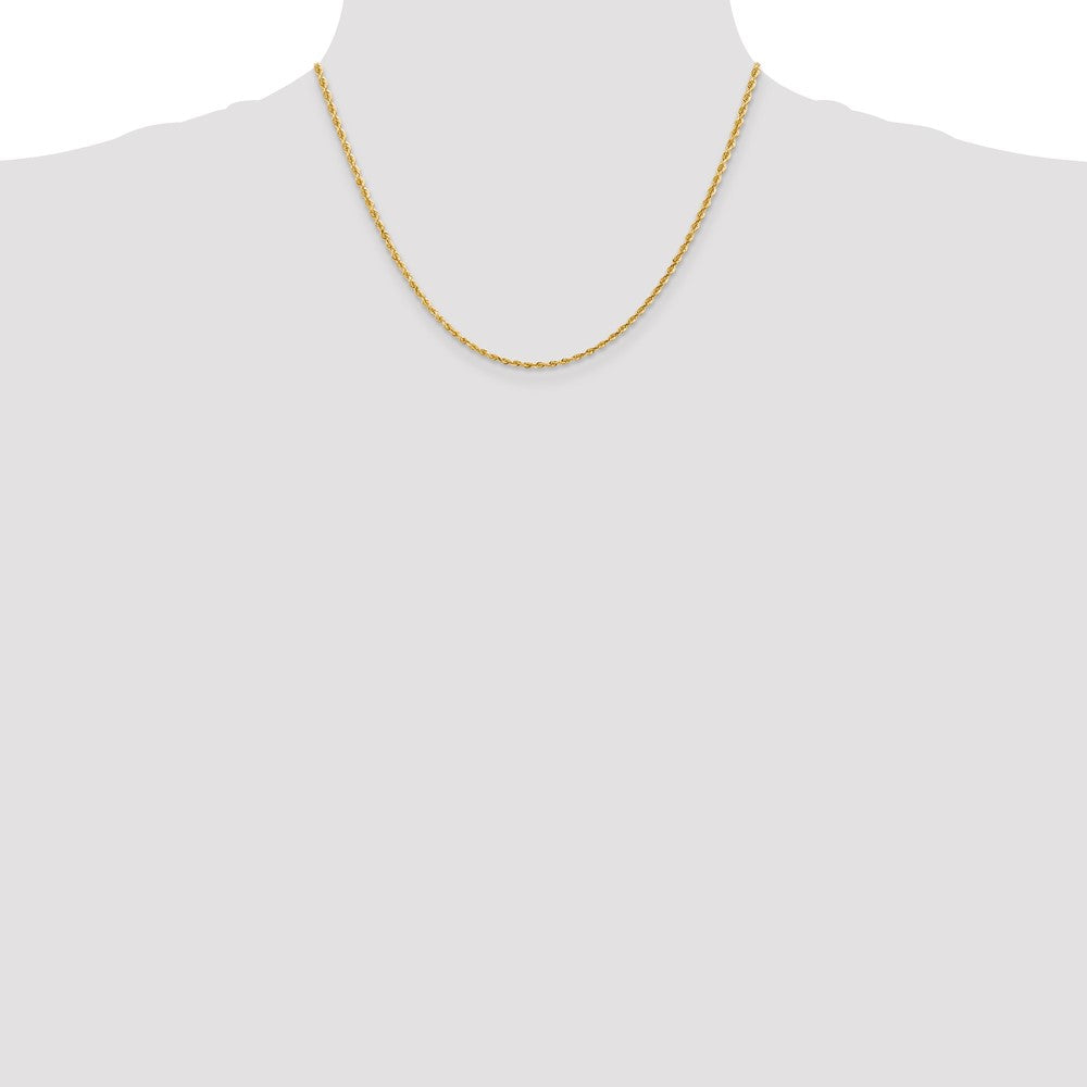 10K Yellow Gold 2.25mm D/C Quadruple Rope Chain Necklace