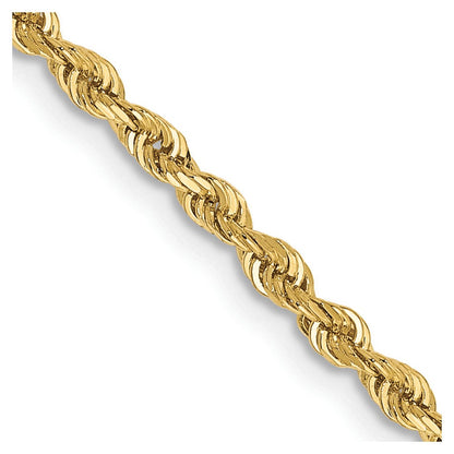 24 Inch 10K Yellow Gold 2.25mm D/C Quadruple Rope Chain Necklace