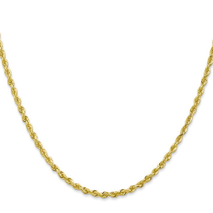 10K Yellow Gold 2.75mm D/C Quadruple Rope Chain Necklace