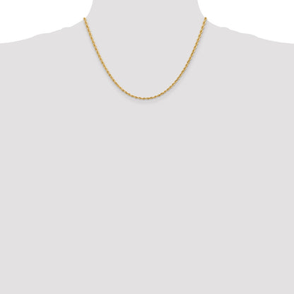 10K Yellow Gold 2.75mm D/C Quadruple Rope Chain Necklace