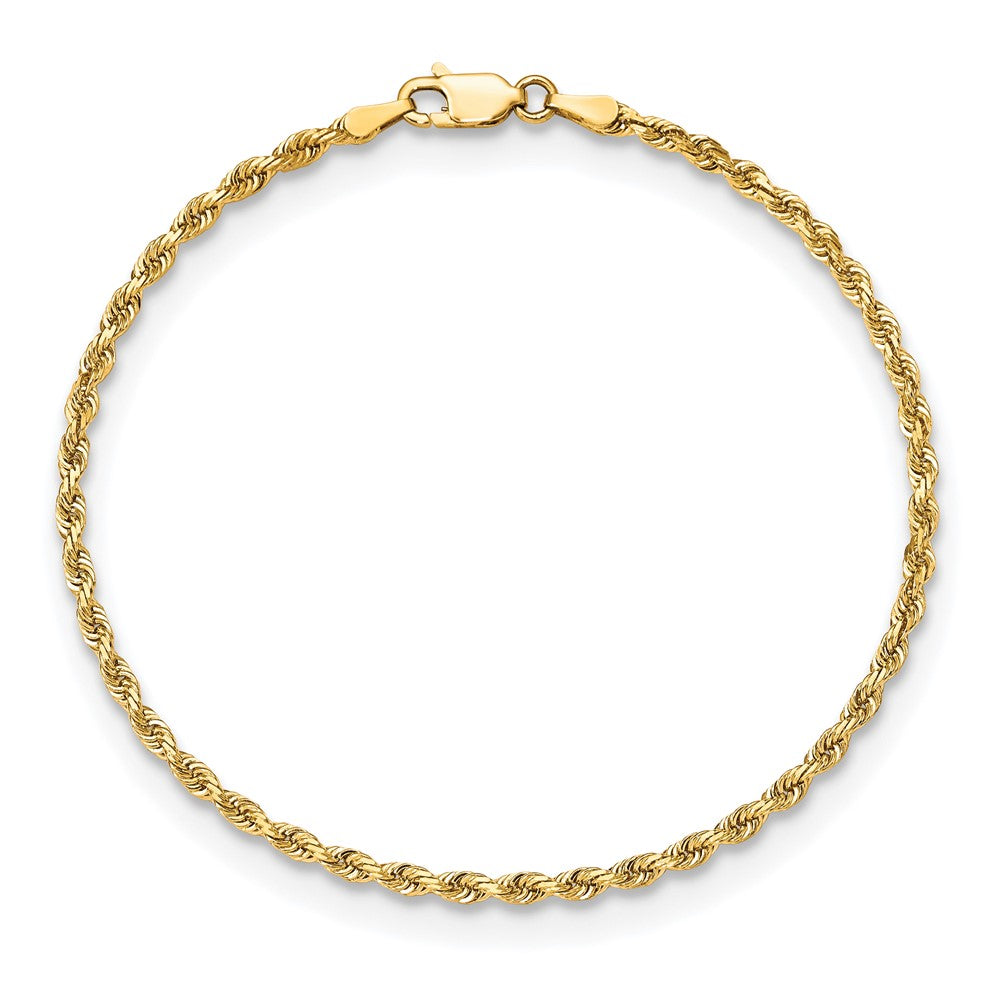 8 Inch 10K Yellow Gold 2.75mm D/C Quadruple Rope Chain Bracelet