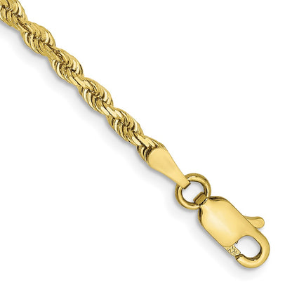 8 Inch 10K Yellow Gold 2.75mm D/C Quadruple Rope Chain Bracelet