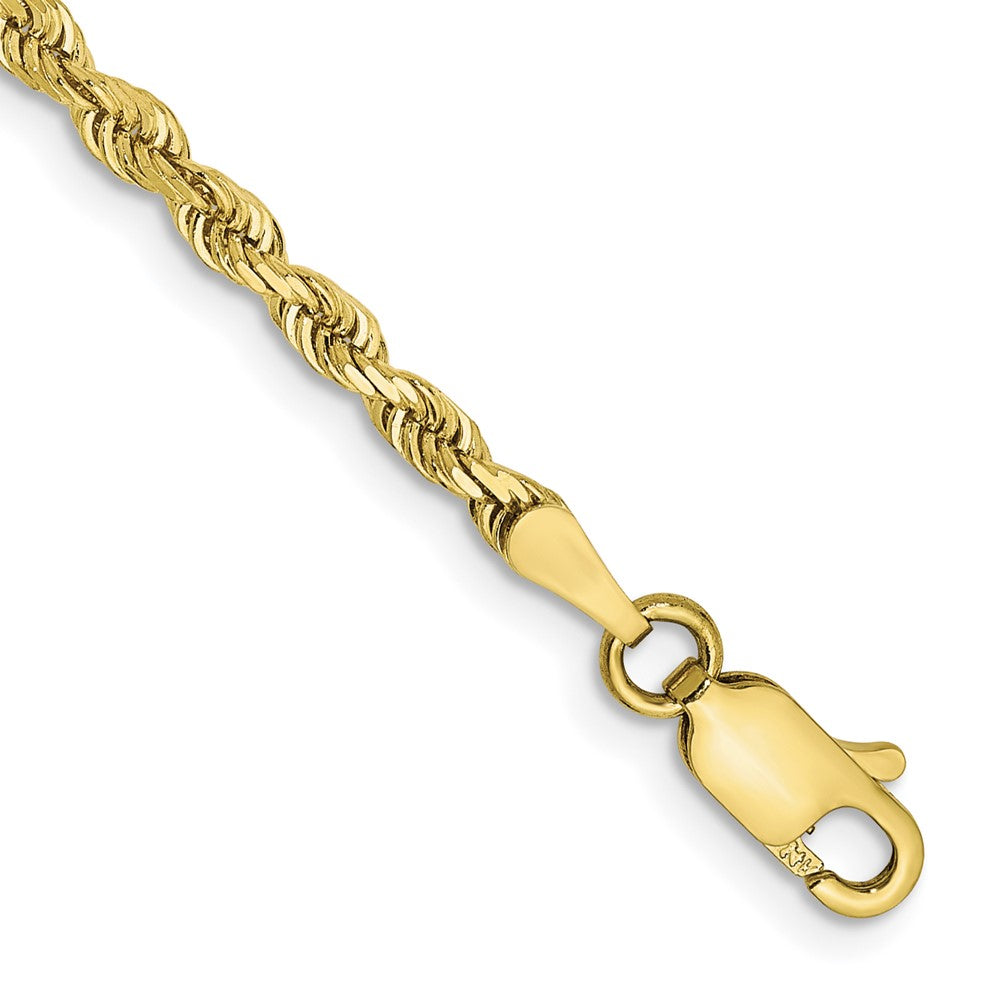 10K Yellow Gold 2.75mm D/C Quadruple Rope Chain Anklet