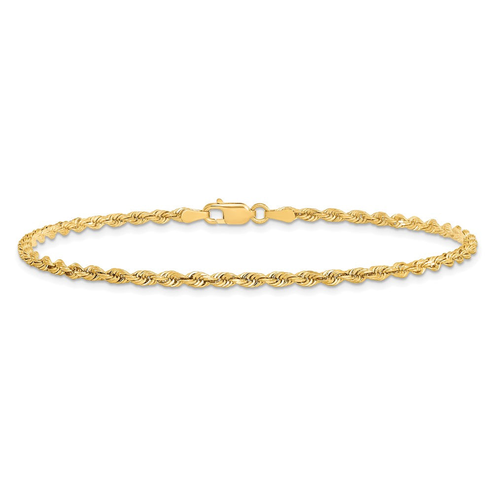 10K Yellow Gold 2.75mm D/C Quadruple Rope Chain Anklet