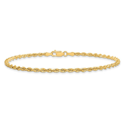 10K Yellow Gold 2.75mm D/C Quadruple Rope Chain Anklet