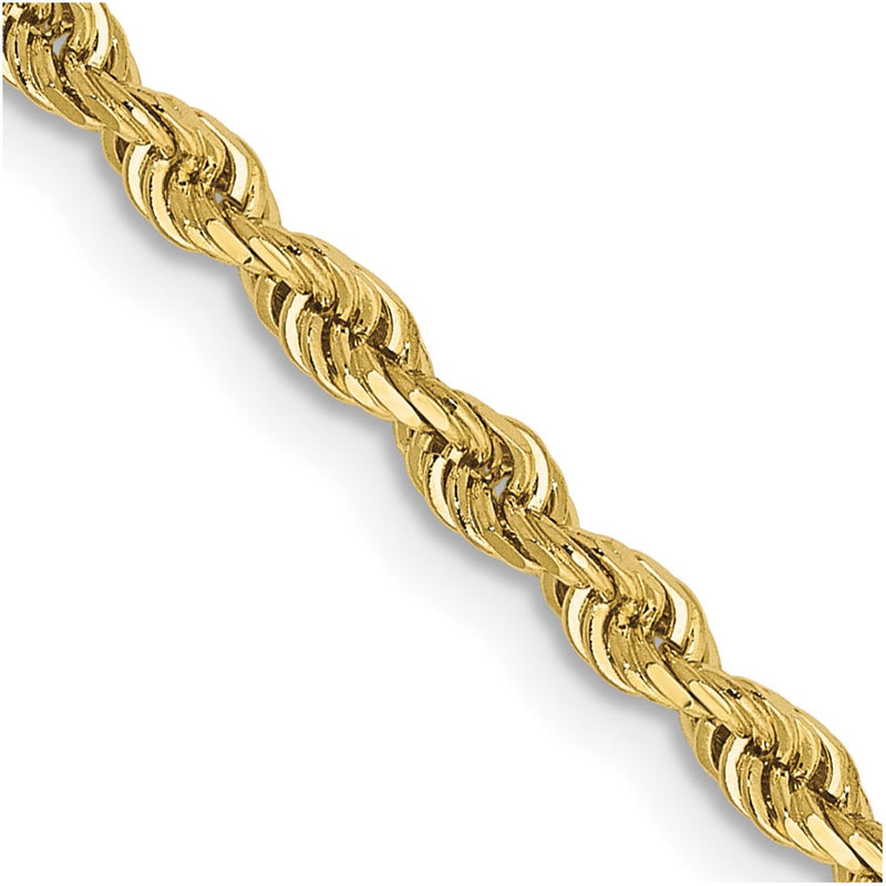 10K Yellow Gold 2.75mm D/C Quadruple Rope Chain Necklace