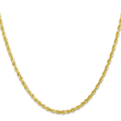 26 Inch 10K Yellow Gold 3mm D/C Quadruple Rope Chain Necklace