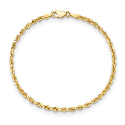 10K Yellow Gold 3mm D/C Quadruple Rope Chain Bracelet
