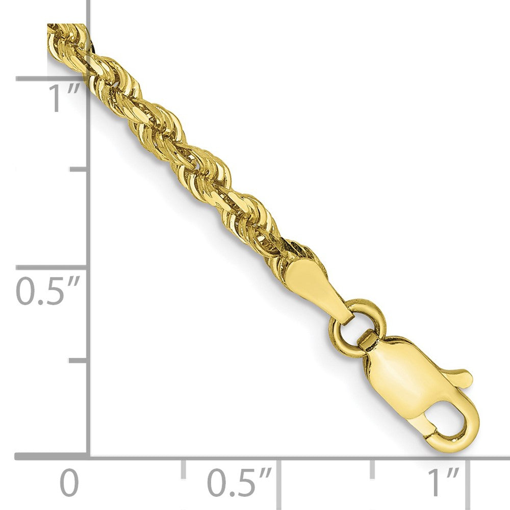 10K Yellow Gold 3mm D/C Quadruple Rope Chain Bracelet