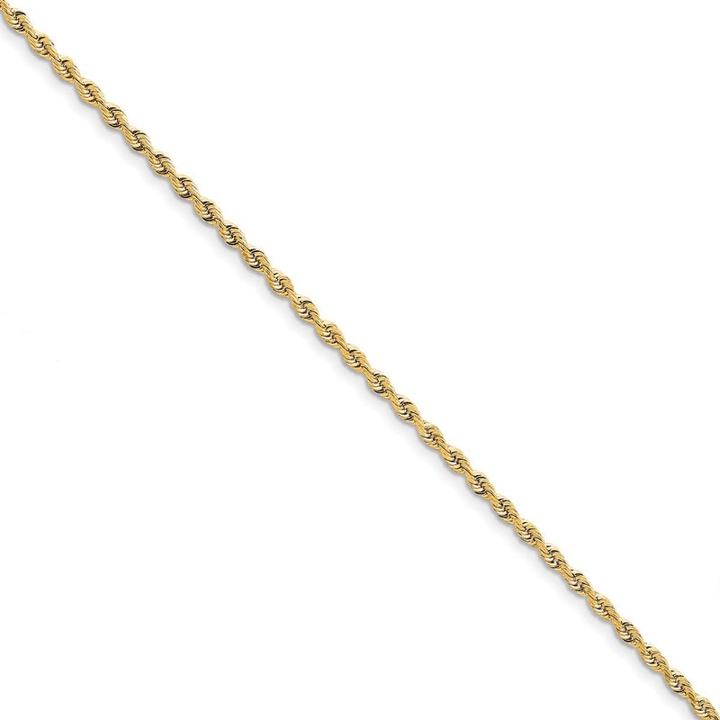 8 Inch 10K Yellow Gold 3mm D/C Quadruple Rope Chain Bracelet