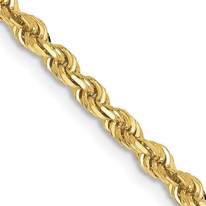 26 Inch 10K Yellow Gold 3mm D/C Quadruple Rope Chain Necklace
