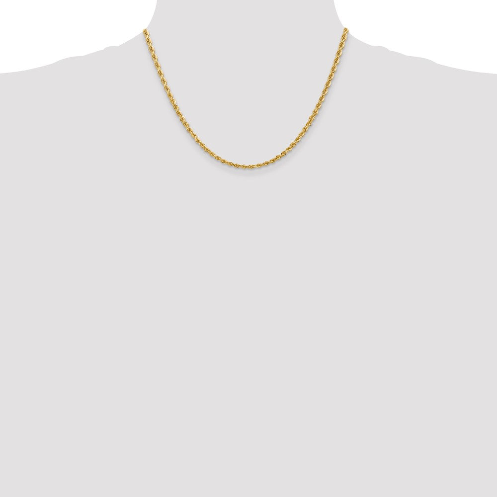 10K Yellow Gold 3.35mm D/C Quadruple Rope Chain Necklace
