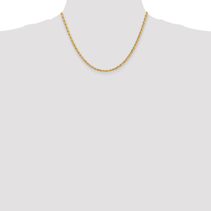 10K Yellow Gold 3.35mm D/C Quadruple Rope Chain Necklace