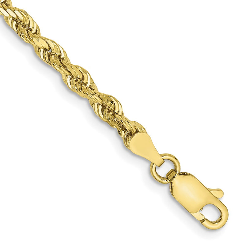 10K Yellow Gold 3.35mm D/C Quadruple Rope Chain Bracelet