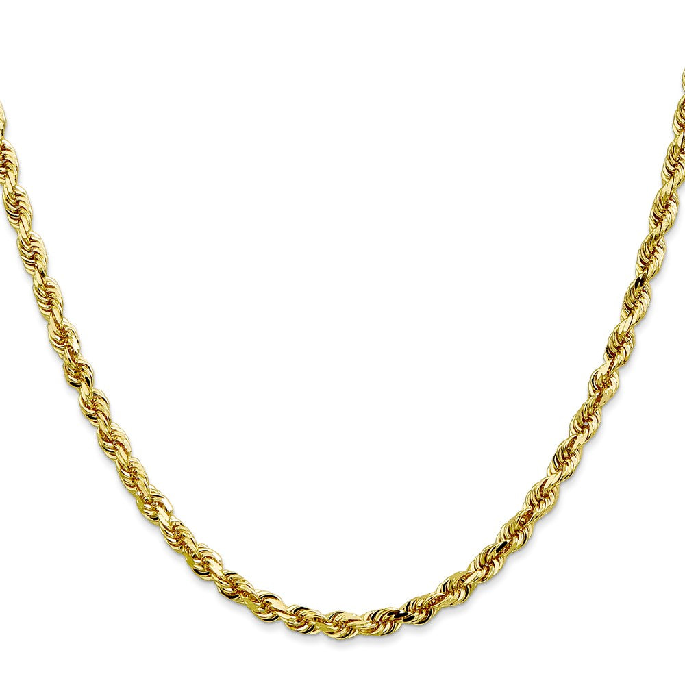 10K Yellow Gold 4mm D/C Quadruple Rope Chain Necklace