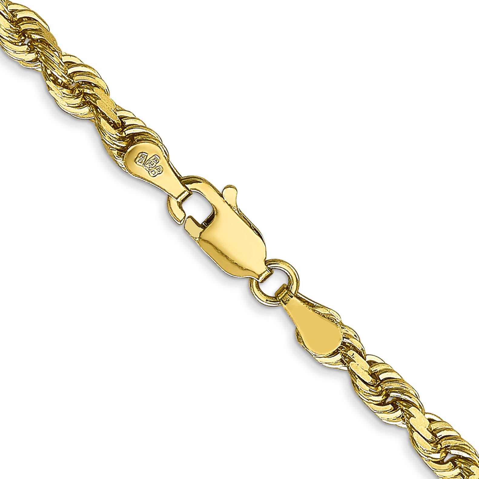10K Yellow Gold 4mm D/C Quadruple Rope Chain