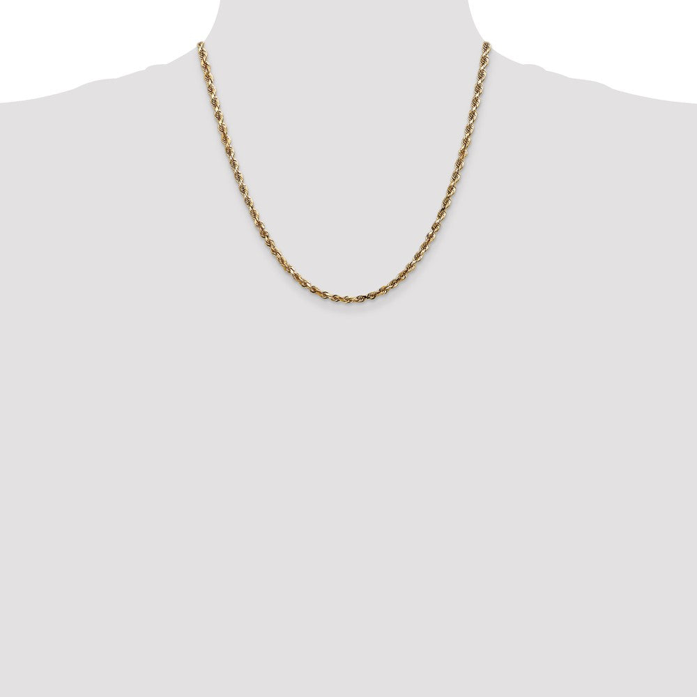 10K Yellow Gold 4mm D/C Quadruple Rope Chain Necklace