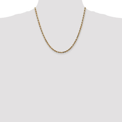 10K Yellow Gold 4mm D/C Quadruple Rope Chain Necklace