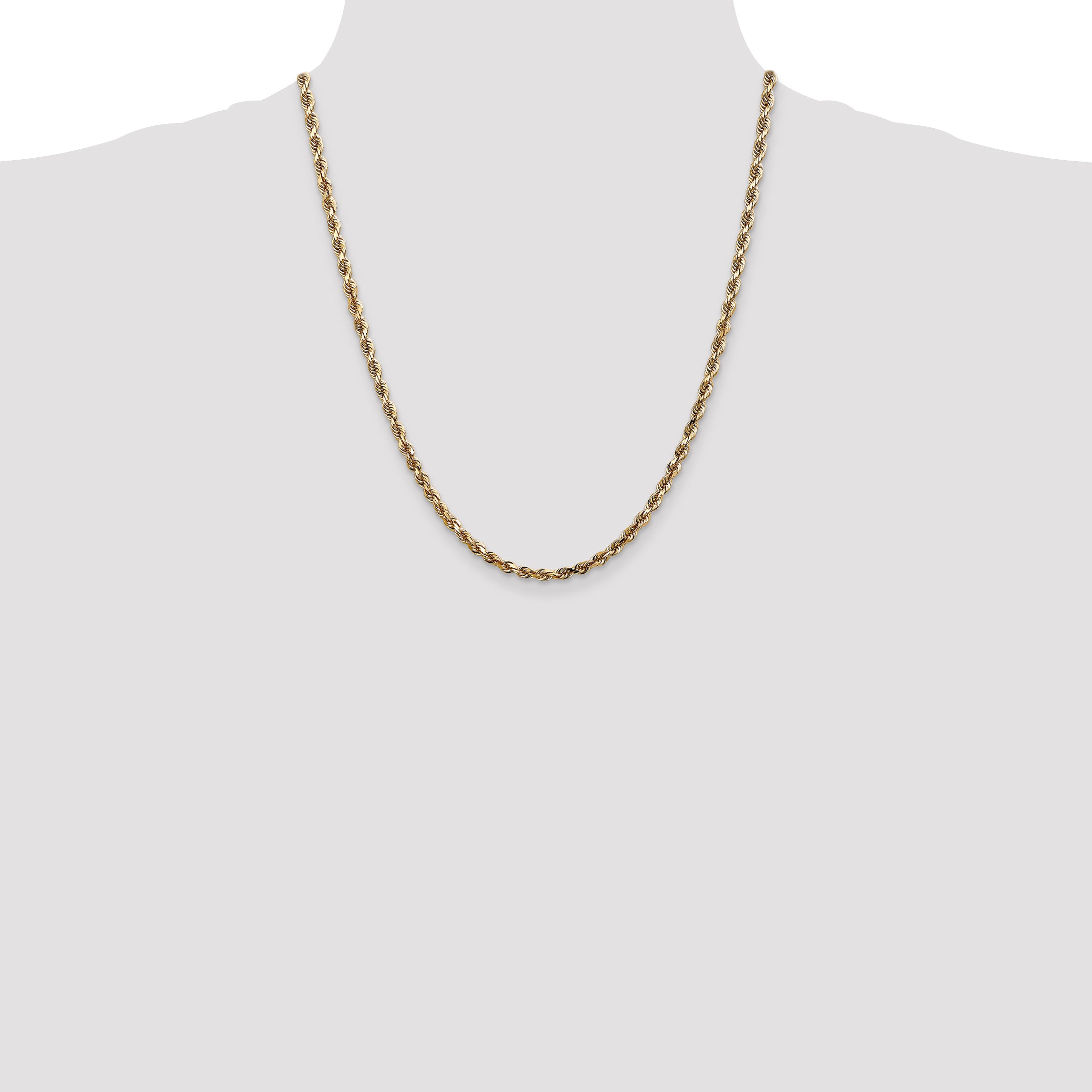 10K Yellow Gold 4mm D/C Quadruple Rope Chain