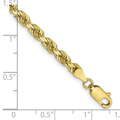 10K Yellow Gold 4mm D/C Quadruple Rope Chain Bracelet