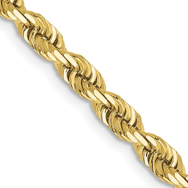 10K Yellow Gold 4mm D/C Quadruple Rope Chain Necklace