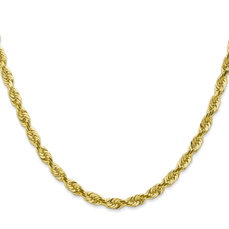 10K Yellow Gold 4.5mm D/C Quadruple Rope Chain Necklace
