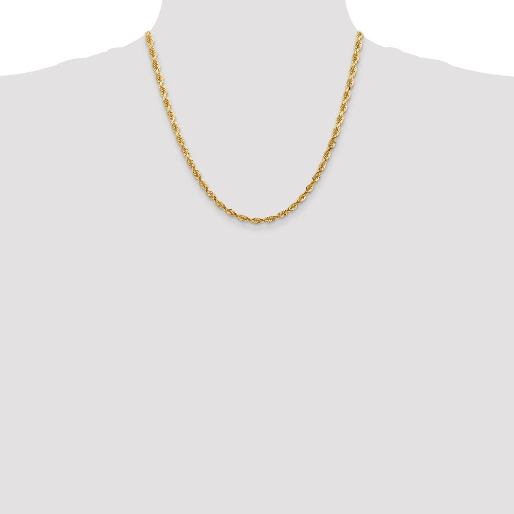 10K Yellow Gold 4.5mm D/C Quadruple Rope Chain Necklace