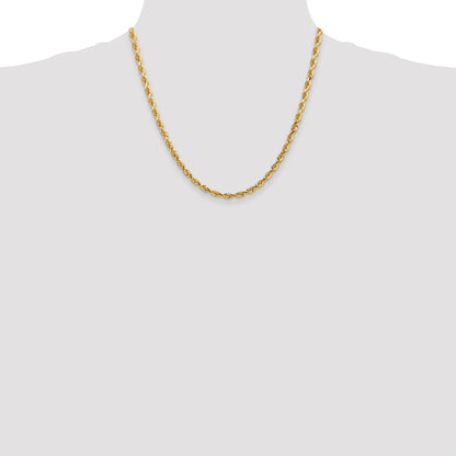 10K Yellow Gold 4.5mm D/C Quadruple Rope Chain Necklace