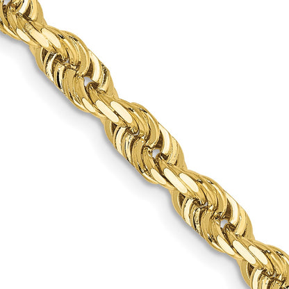 10K Yellow Gold 4.5mm D/C Quadruple Rope Chain Necklace