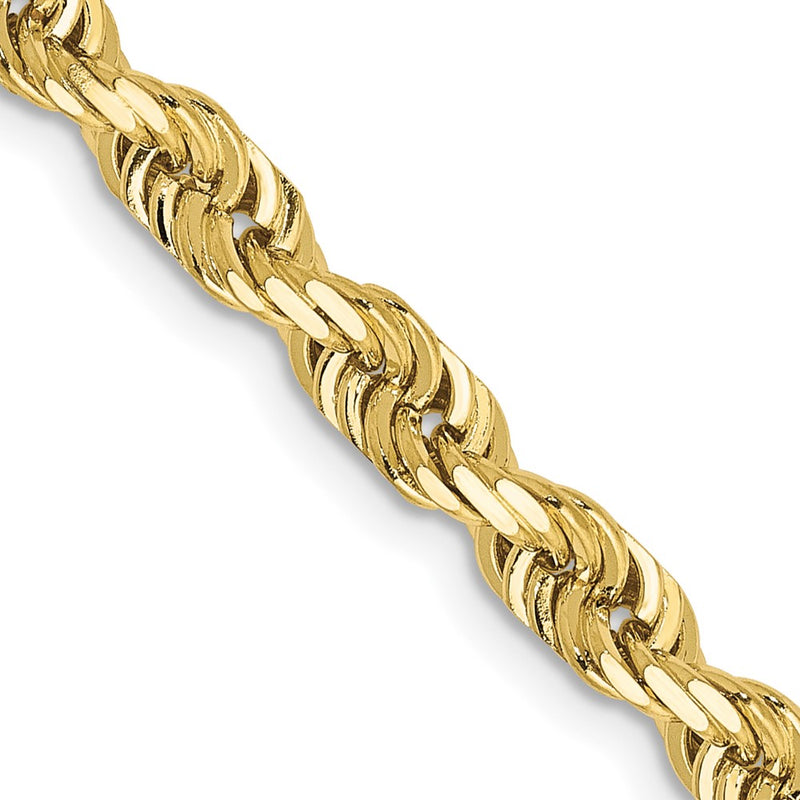 10K Yellow Gold 4.5mm D/C Quadruple Rope Chain Necklace