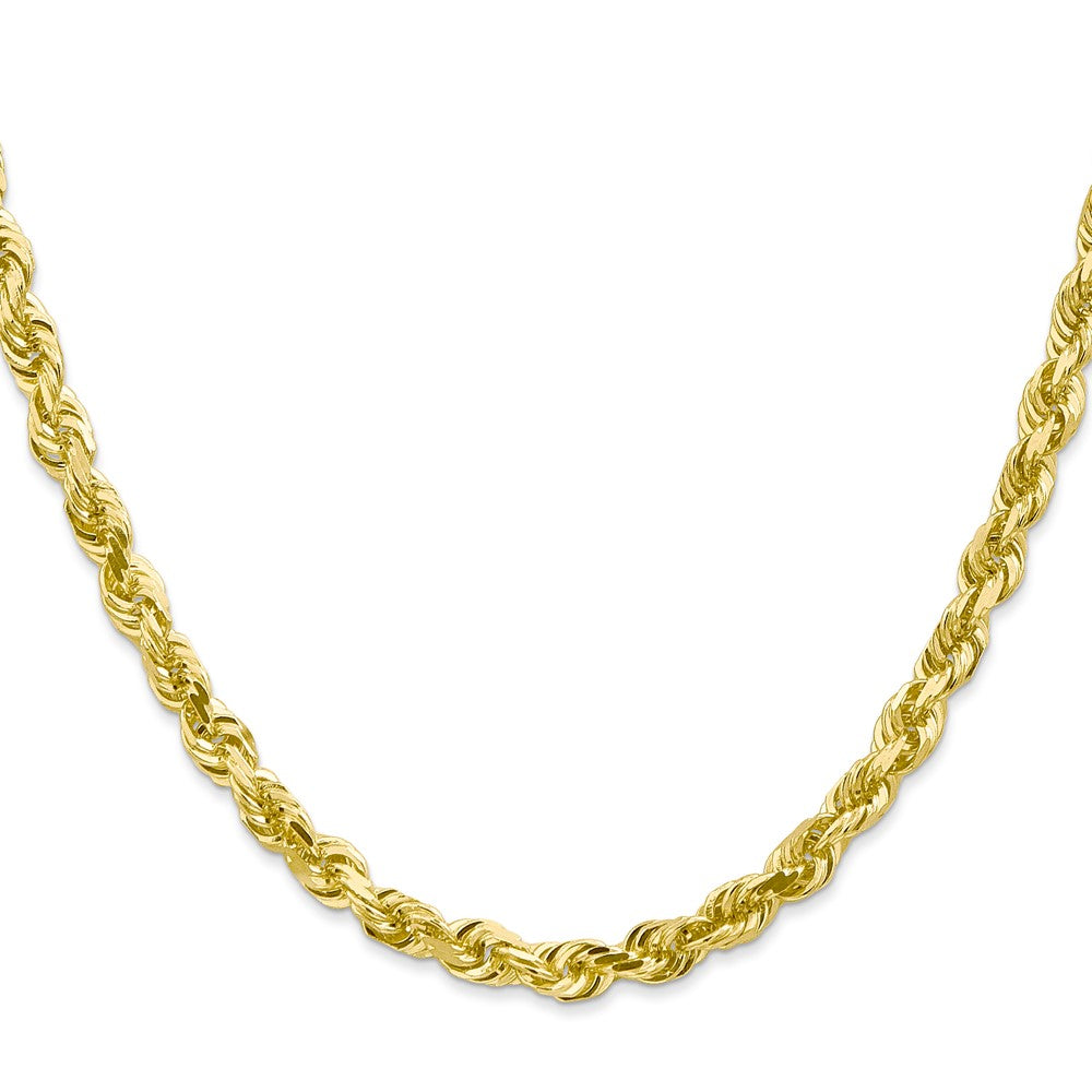 10K Yellow Gold 5mm D/C Quadruple Rope Chain Necklace