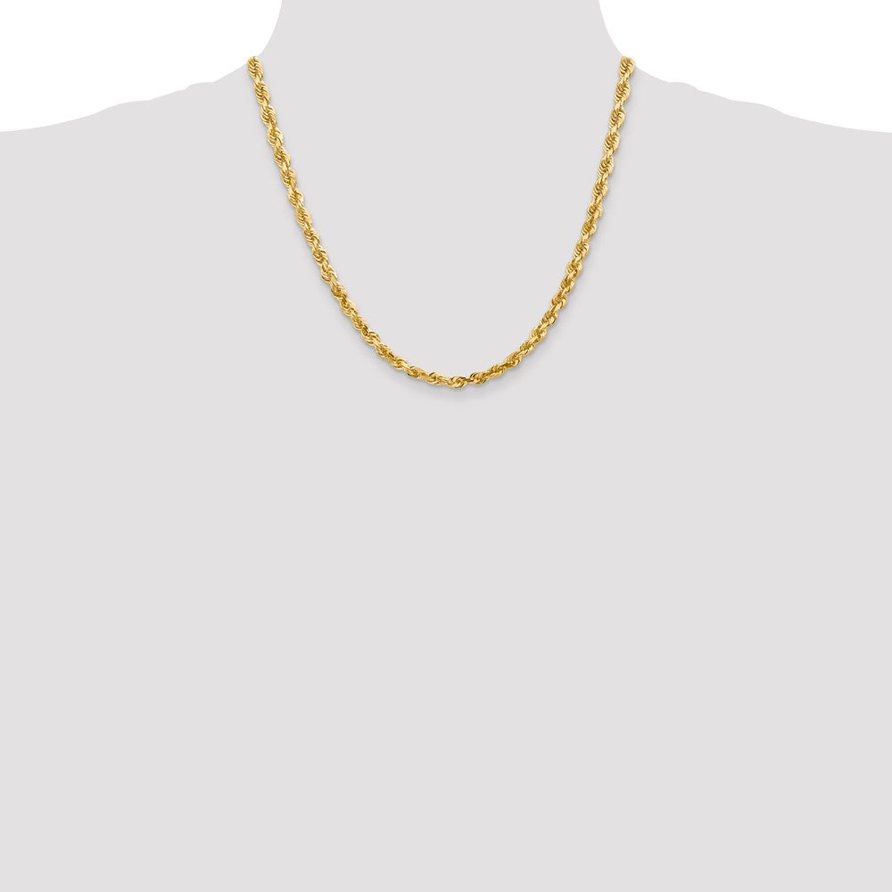 10K Yellow Gold 5mm D/C Quadruple Rope Chain Necklace