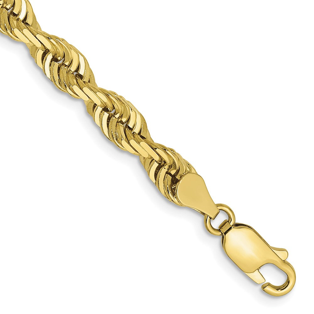 10K Yellow Gold 5mm D/C Quadruple Rope Chain Bracelet