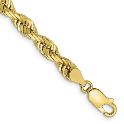 10K Yellow Gold 5mm D/C Quadruple Rope Chain Bracelet