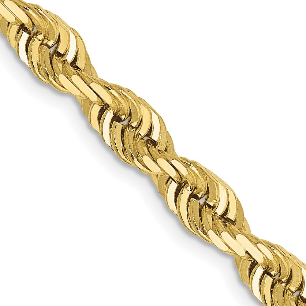 10K Yellow Gold 5mm D/C Quadruple Rope Chain Necklace