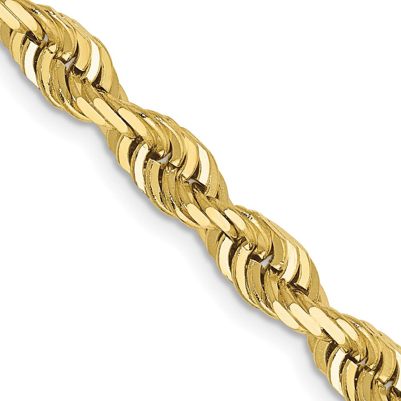 10K Yellow Gold 5mm D/C Quadruple Rope Chain Necklace