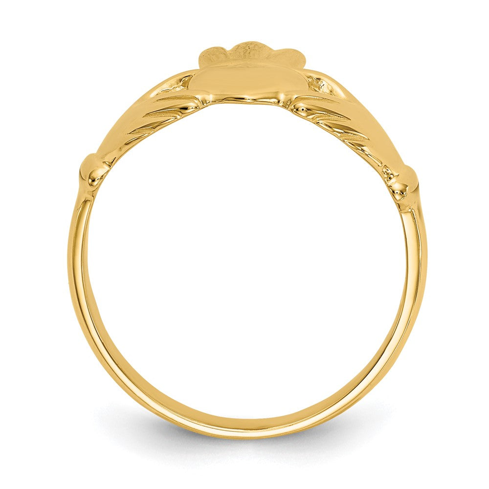 10K Yellow Gold Polished Claddagh Ring