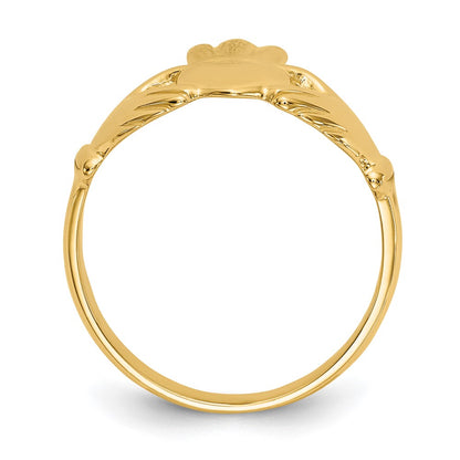 10K Yellow Gold Polished Claddagh Ring