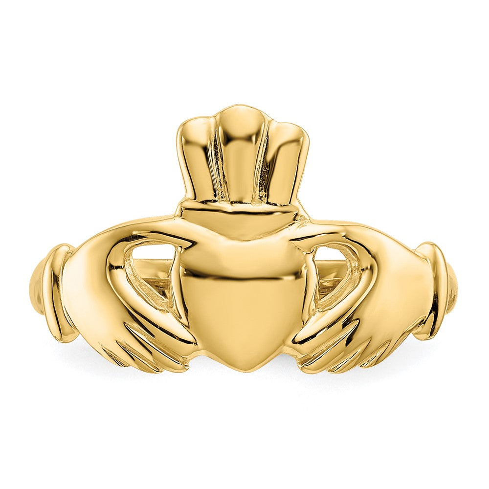 10K Yellow Gold Polished Claddagh Ring