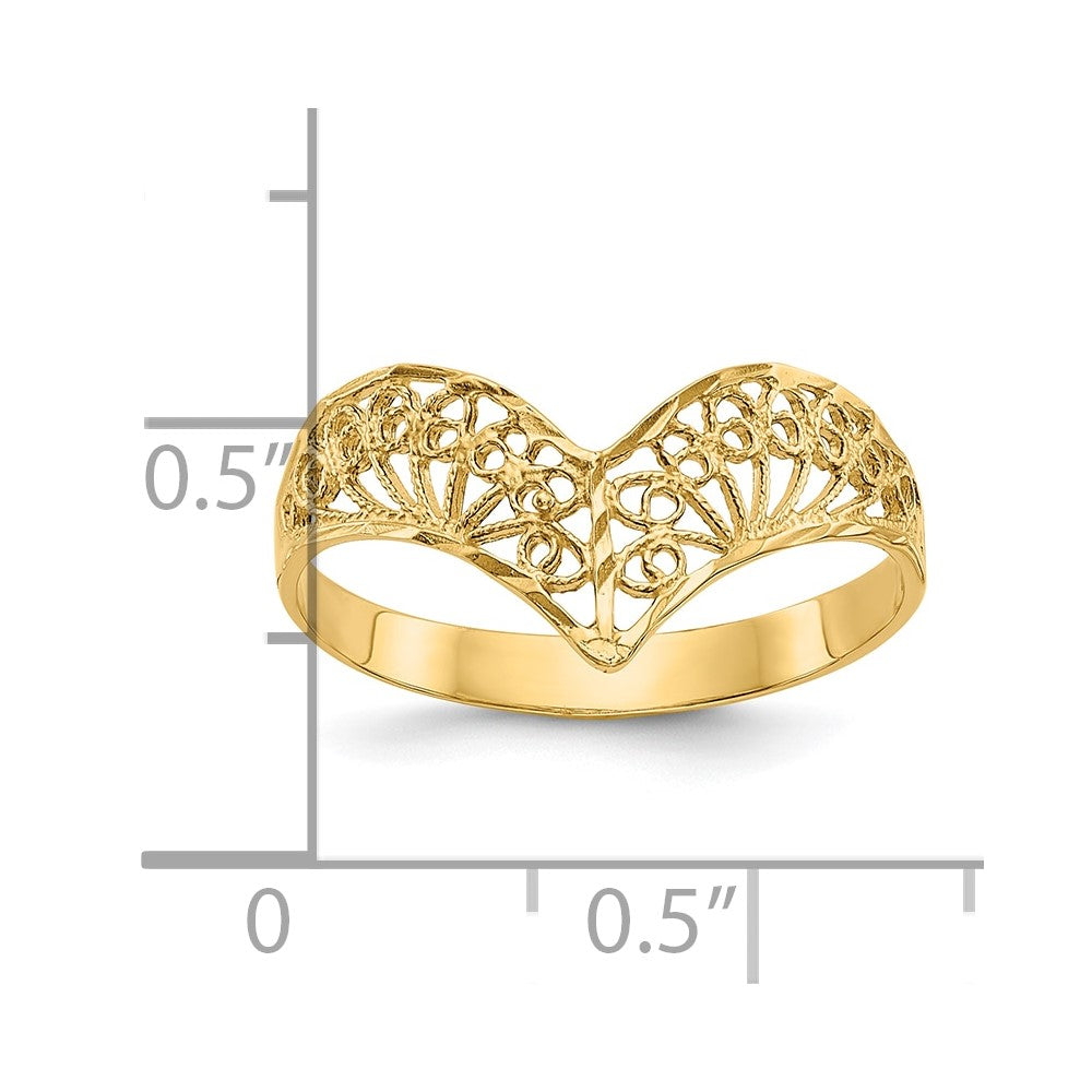 10K Yellow Gold Diamond-Cut Filigree Ring