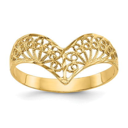 10K Yellow Gold Diamond-Cut Filigree Ring