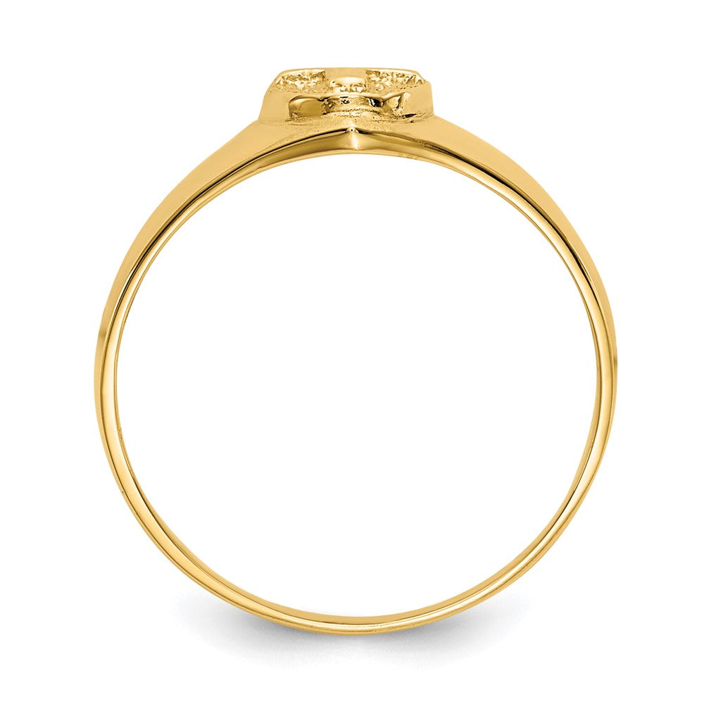 10K Yellow Gold Childs Polished Cross Ring