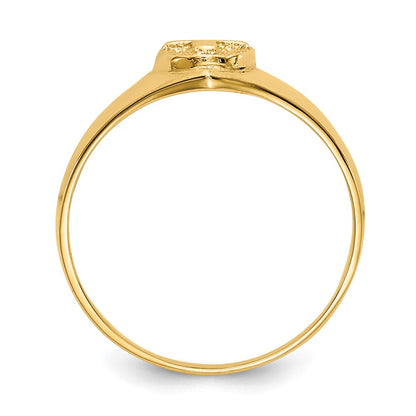 10K Yellow Gold Childs Polished Cross Ring